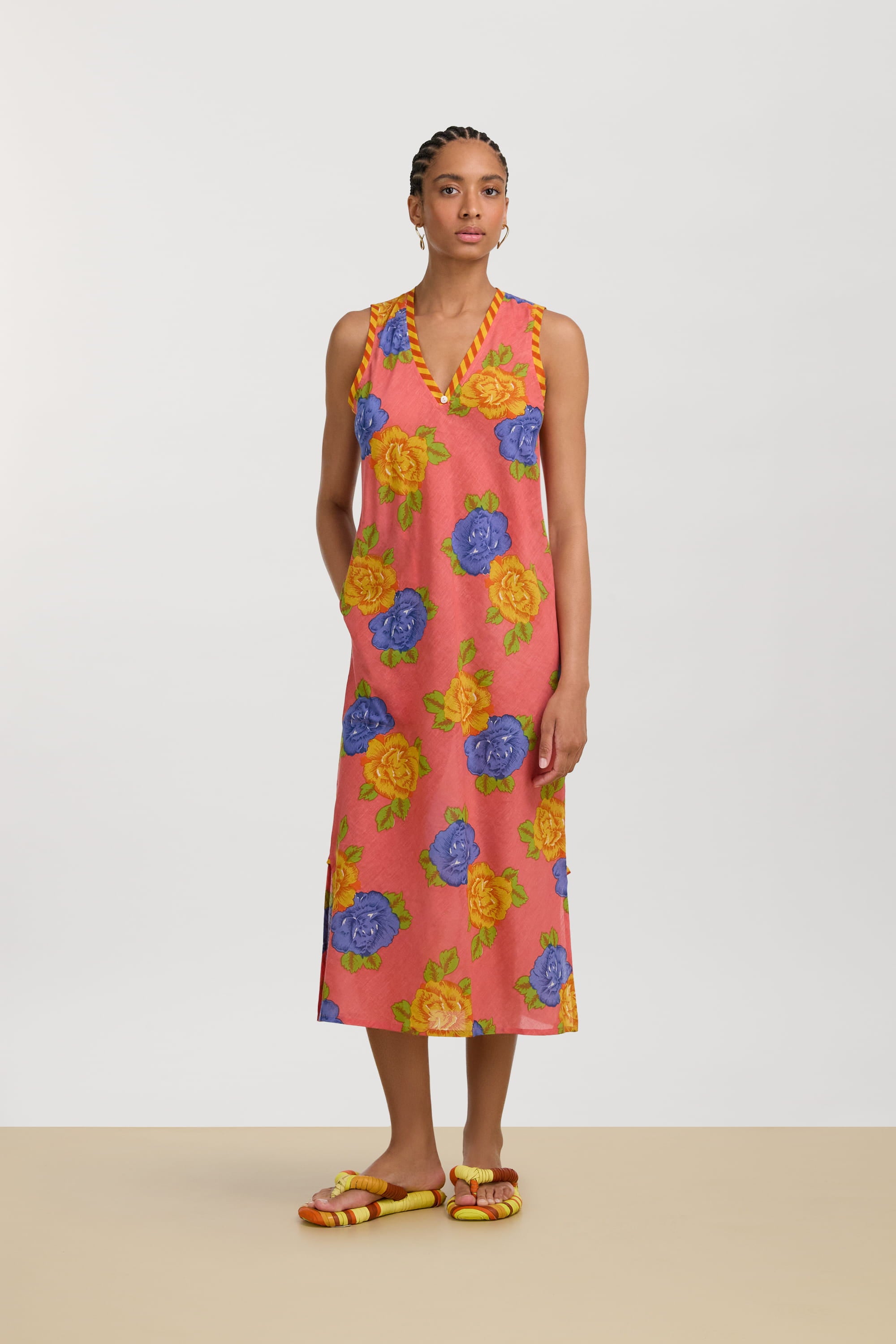 Cheack Dress - Big Flower Old Pink – Lisa Corti