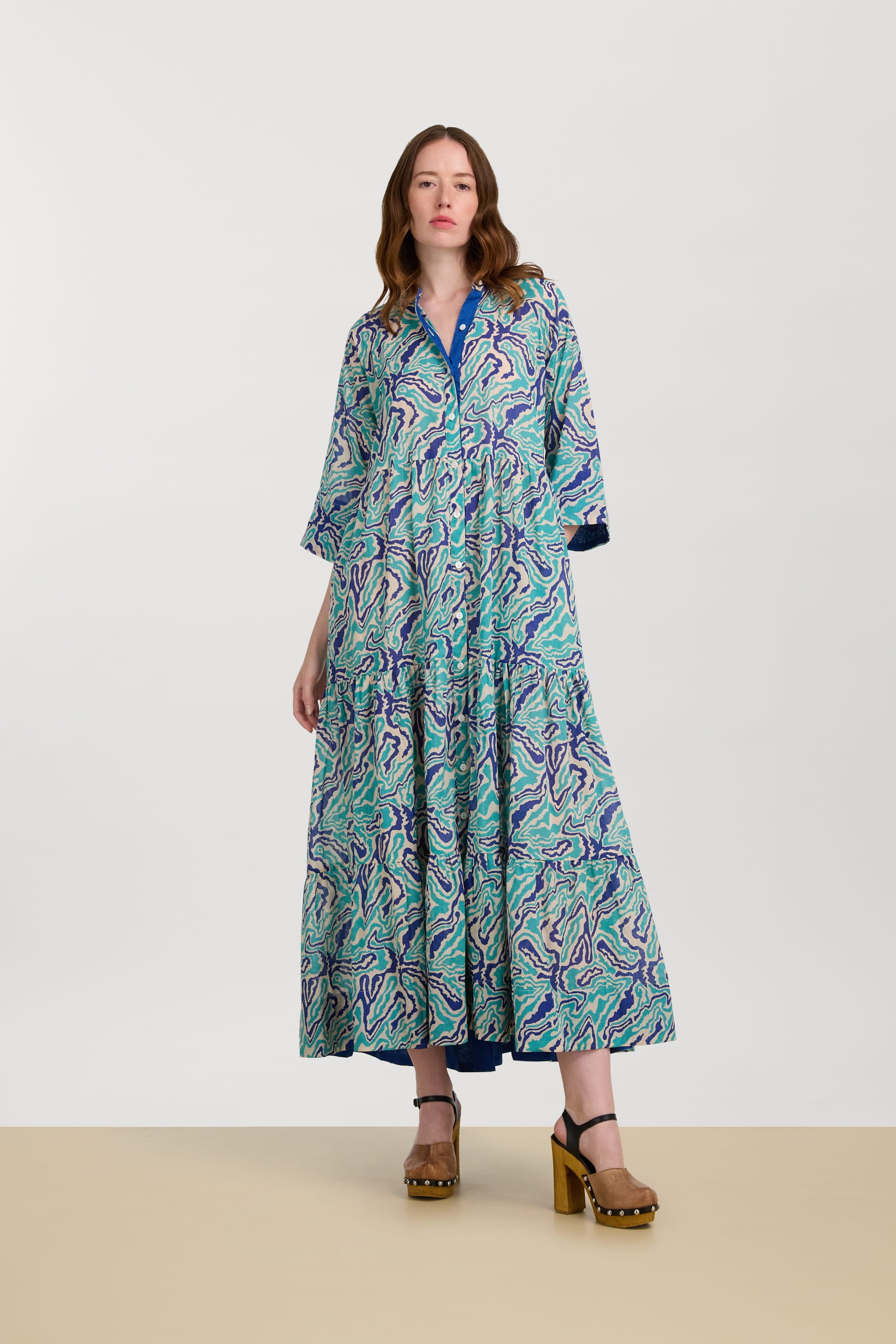 Rambagh Dress - Dragon Cloud Aqua – Lisa Corti