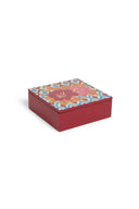 Box Medium - Hima Big Flower Maroon Pervinch