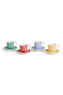 Coffee Set Porcelain X4 - Indian Tiger Assorted