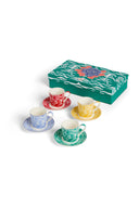 Coffee Set Porcelain X4 - Indian Tiger Assorted