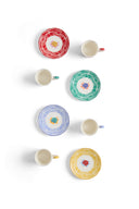 Coffee Set Porcelain X4 - Indian Tiger Assorted