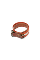 Dog Collar - Stripes Rust White