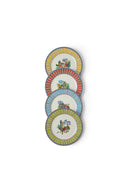 Porcelain Dessert Plate Of 4 - Jungle Parrot