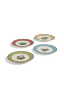 Porcelain Dessert Plate Of 4 - Jungle Parrot