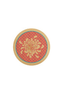 Masonite Placemat 34Cm - Gold Boule Flower Red