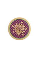 Masonite Placemat 34Cm - Gold Boule Flower Fuxia