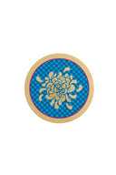 Masonite Placemat 34Cm - Gold Boule Flower Blue