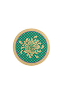 Masonite Placemat 34Cm - Gold Boule Flower Green