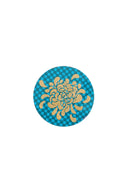 Sottobicchiere - Gold Boule Flower Blue