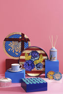 Sottobicchiere - Gold Boule Flower Blue