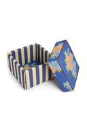Pouf Quadrato - Corolla Blue Stripes Blue Cream