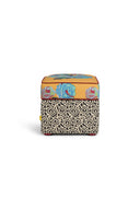 Square Ottoman - Nizam Mustard Stripes Black White