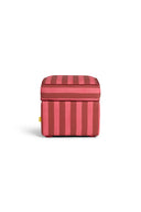Square Ottoman - Stripes Old Pink Rust