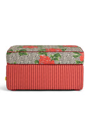 Pouf Rettangolare - Camelia Black Mini Stripes Maroon Orange