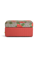 Pouf Rettangolare - Camelia Black Mini Stripes Maroon Orange