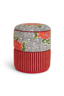 Ottoman Camelia Black - Stripes Maroon Orange