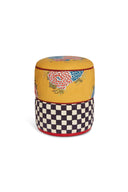 Pouf Corolla Gold - Big Check Black White
