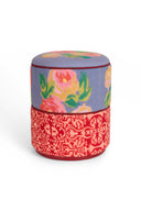 Pouf - Nizam Grey - Damask Red Rose