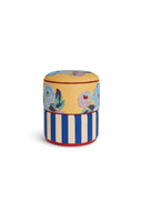 Pouf Nizam Mustard - Stripes Blue Natural