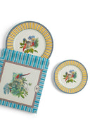 Porcelain Set Plate Of 2 - Jungle Parrot Yellow