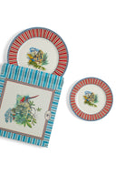 Porcelain Set Plate Of 2 - Jungle Parrot Red