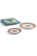 Set Di 2 Piatti In Porcellana - Jungle Parrot Red