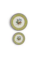 Porcelain Set Plate Of 2 - Jungle Parrot Green
