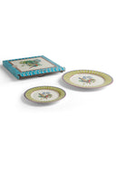 Set Di 2 Piatti In Porcellana - Jungle Parrot Green