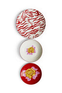 Porcelain Plate Set Of 3 - Indian Tiger Red