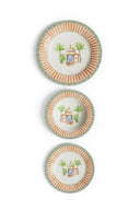 Porcelain Set Plate Of 3 - Sariska Orange