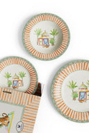 Porcelain Set Plate Of 3 - Sariska Orange