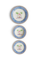 Porcelain Plate Set Of 3 - Sariska Blue