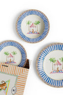 Porcelain Plate Set Of 3 - Sariska Blue