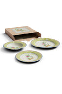 Set Di 3 Piatti In Porcellana - Sariska Green