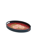 Oval Tray - Leopard Flower Red
