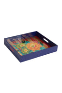 Square Tray - Tiger Ikat Rust Gold