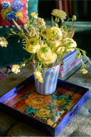 Square Tray - Tiger Ikat Rust Gold