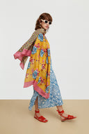 Cheack Dress - Damask Design White Blue