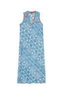 Cheack Dress - Damask Design White Blue