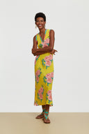 Cheack Dress - Leopard Flower Yellow