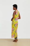 Cheack Dress - Leopard Flower Yellow