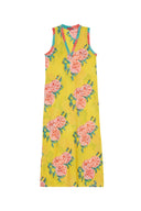 Abito Cheack Leopard Flower Yellow