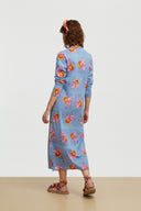 Long Kurta - Arabesque Flower Light Blue