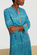 Kurta Lunga Damask Design Blue