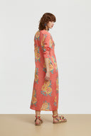 Long Kurta - Leopard Flower Old Pink