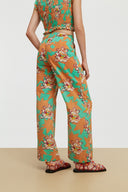 Myanmar Pants - Star Flower Aqua