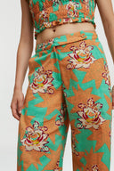 Myanmar Pants - Star Flower Aqua