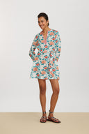 Alise Mini Dress - Missing Check Humayums Flower White