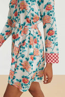 Alise Mini Dress - Missing Check Humayums Flower White